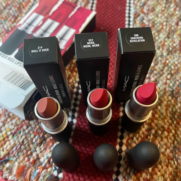 MAC Cosmetics Powder Kiss Lipstick Trio Kit NIB - Picture 2 of 5